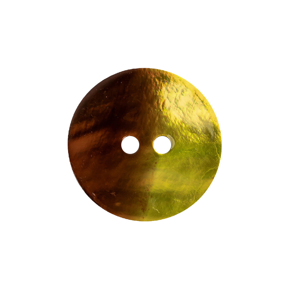 Bronze Gold Iridescent 2-Hole Shell Button - 36L/23mm Bronze Gold Iridescent 2-Hole Shell Button - 36L/23mm