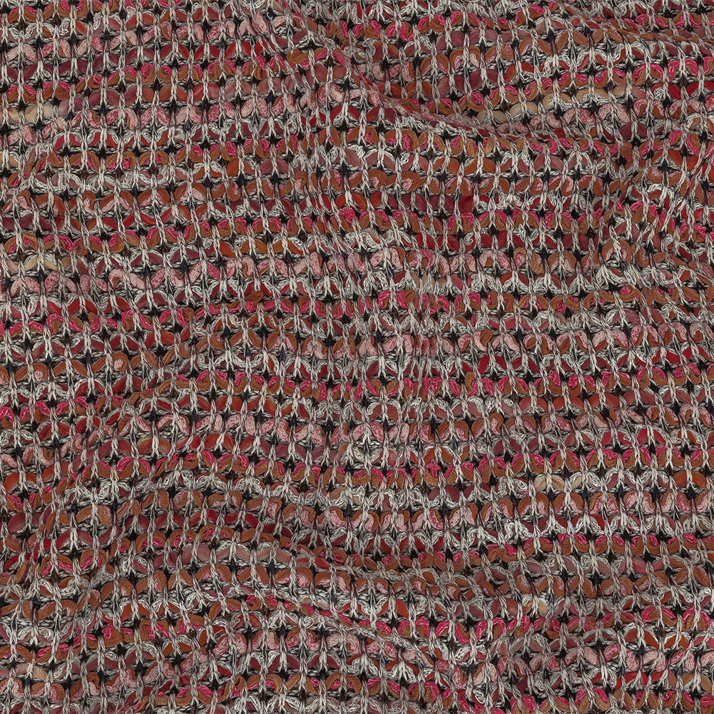 Pink, Peach and Gray Textured Stripes Sweater Knit Pink, Peach and Gray Textured Stripes Sweater Knit