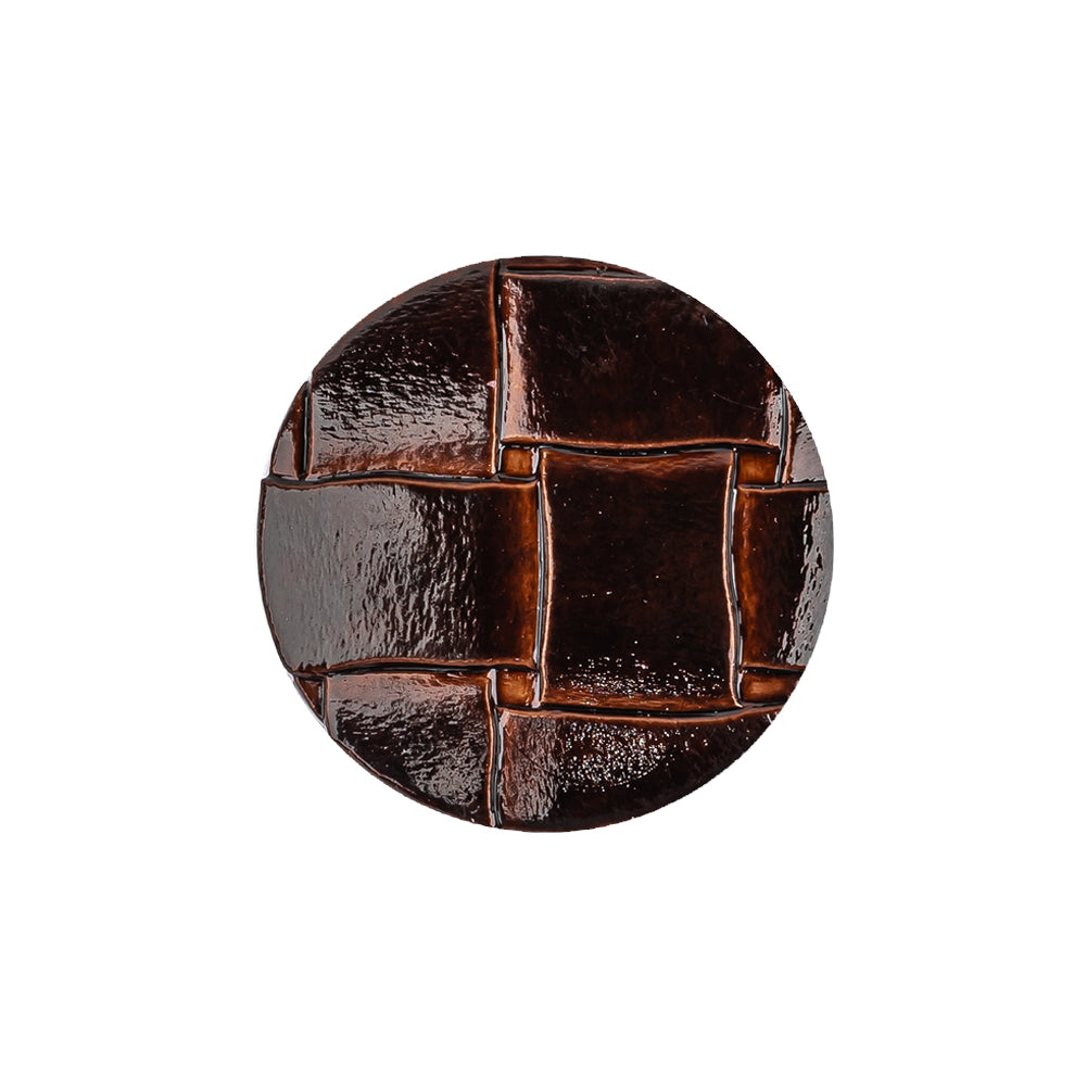 Italian Shiny Bark Basketweave Embossed Faux Leather Button - 36L/23mm Italian Shiny Bark Basketweave Embossed Faux Leather Button - 36L/23mm