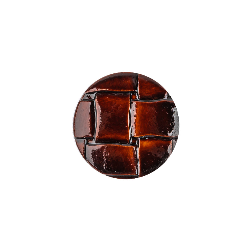 Italian Shiny Bark Basketweave Embossed Faux Leather Button - 28L/18mm Italian Shiny Bark Basketweave Embossed Faux Leather Button - 28L/18mm