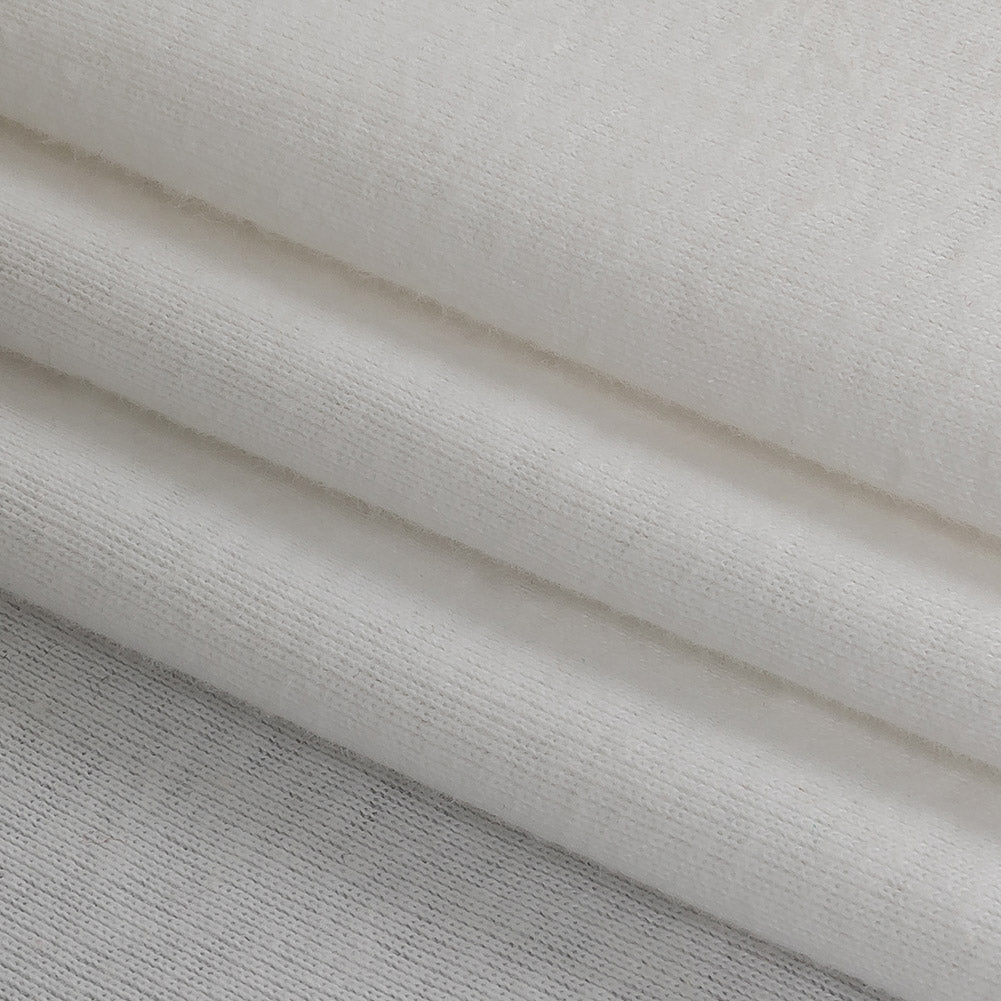 Lucent White Ultra-Soft Rayon and Cotton 1x1 Rib Knit Folded Lucent White Ultra-Soft Rayon and Cotton 1x1 Rib Knit Folded