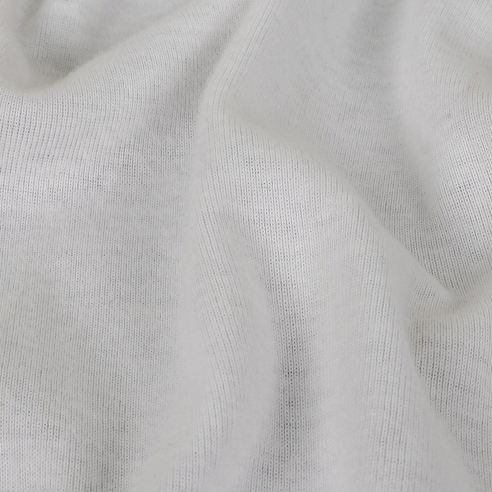 Lucent White Ultra-Soft Rayon and Cotton 1x1 Rib Knit Detail Lucent White Ultra-Soft Rayon and Cotton 1x1 Rib Knit Detail