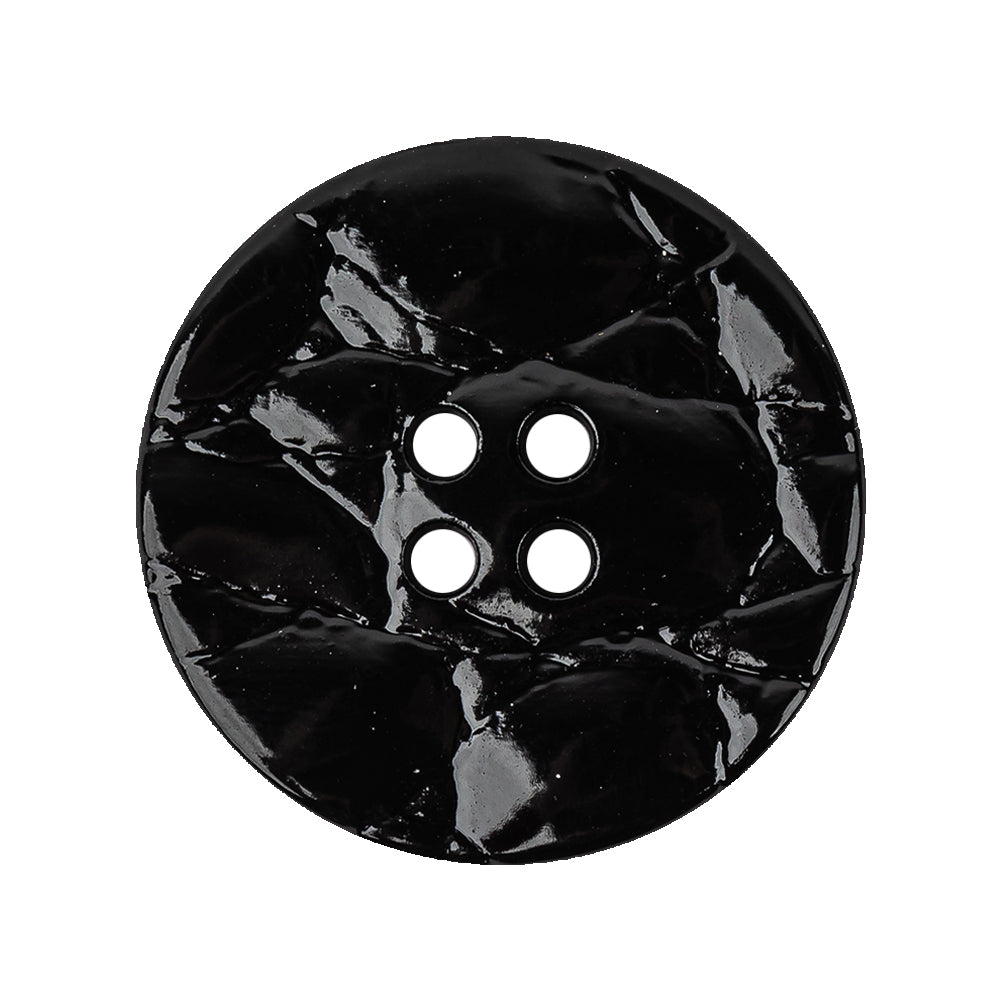 Italian Glossy Deep Roast Abstract Molded 4-Hole Faux Leather Button - 44L/28mm Italian Glossy Deep Roast Abstract Molded 4-Hole Faux Leather Button - 44L/28mm