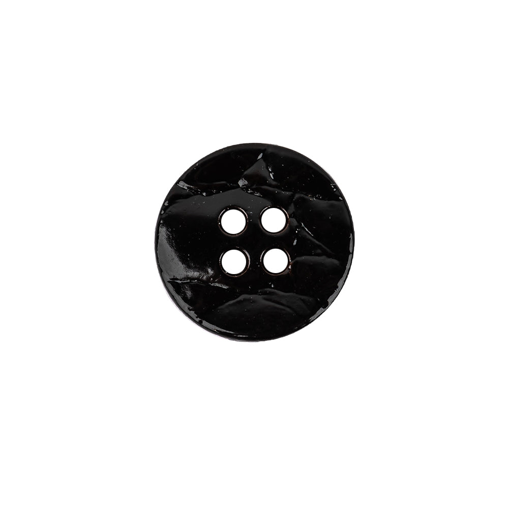 Italian Glossy Midnight Brown Abstract Molded 4-Hole Faux Leather Button - 24L/15mm Italian Glossy Midnight Brown Abstract Molded 4-Hole Faux Leather Button - 24L/15mm