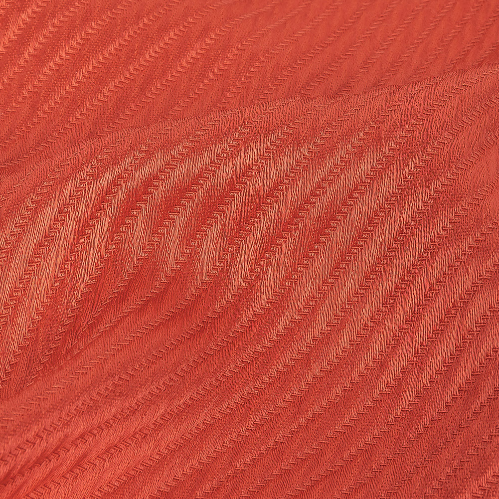 Coral Satin-Faced Regimental Stripes Polyester Matelasse Detail Coral Satin-Faced Regimental Stripes Polyester Matelasse Detail