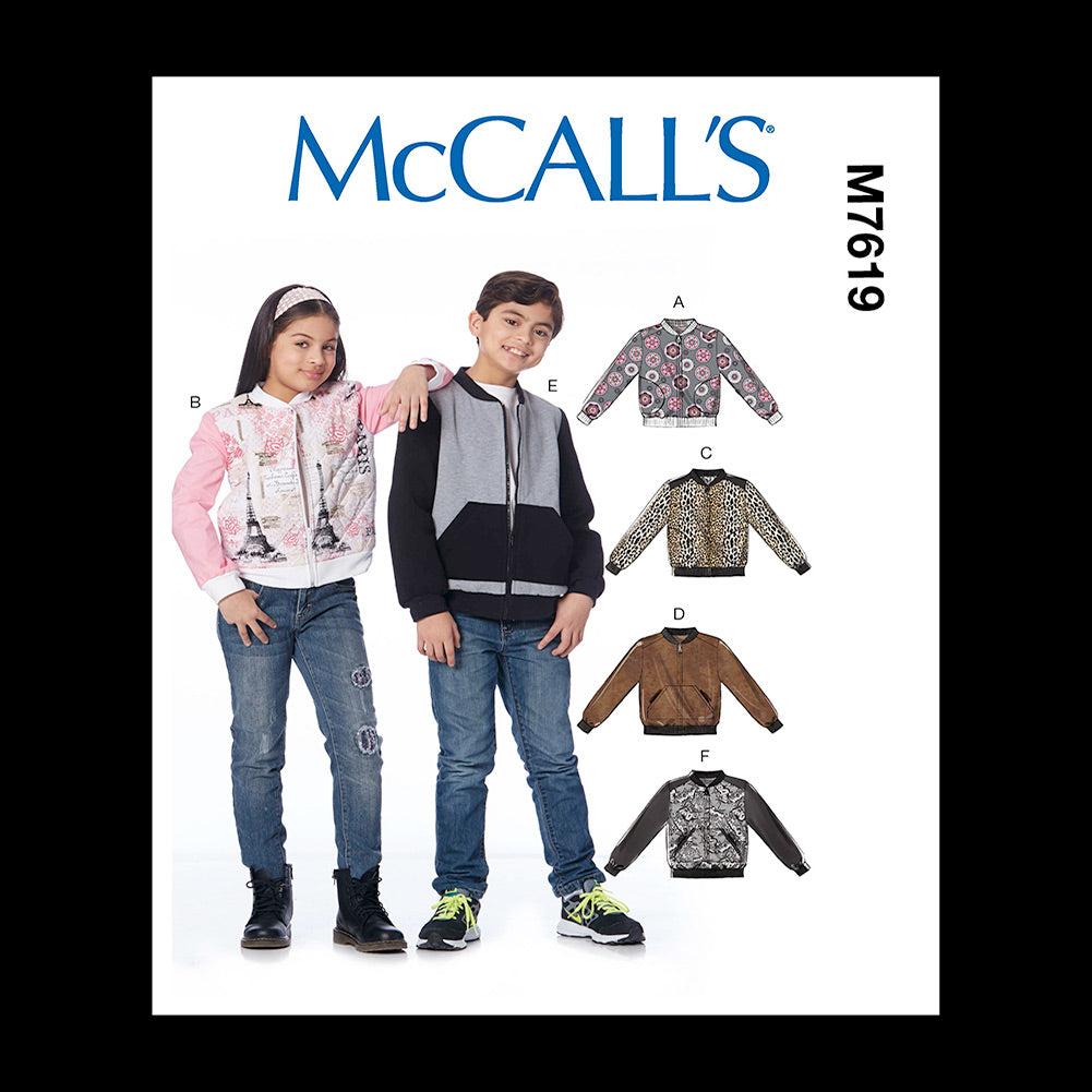 McCall's Girl's Boy's Jacket Pattern M7619 Size CHJ (7-8-10-12-14) McCall's Girl's Boy's Jacket Pattern M7619 Size CHJ (7-8-10-12-14)