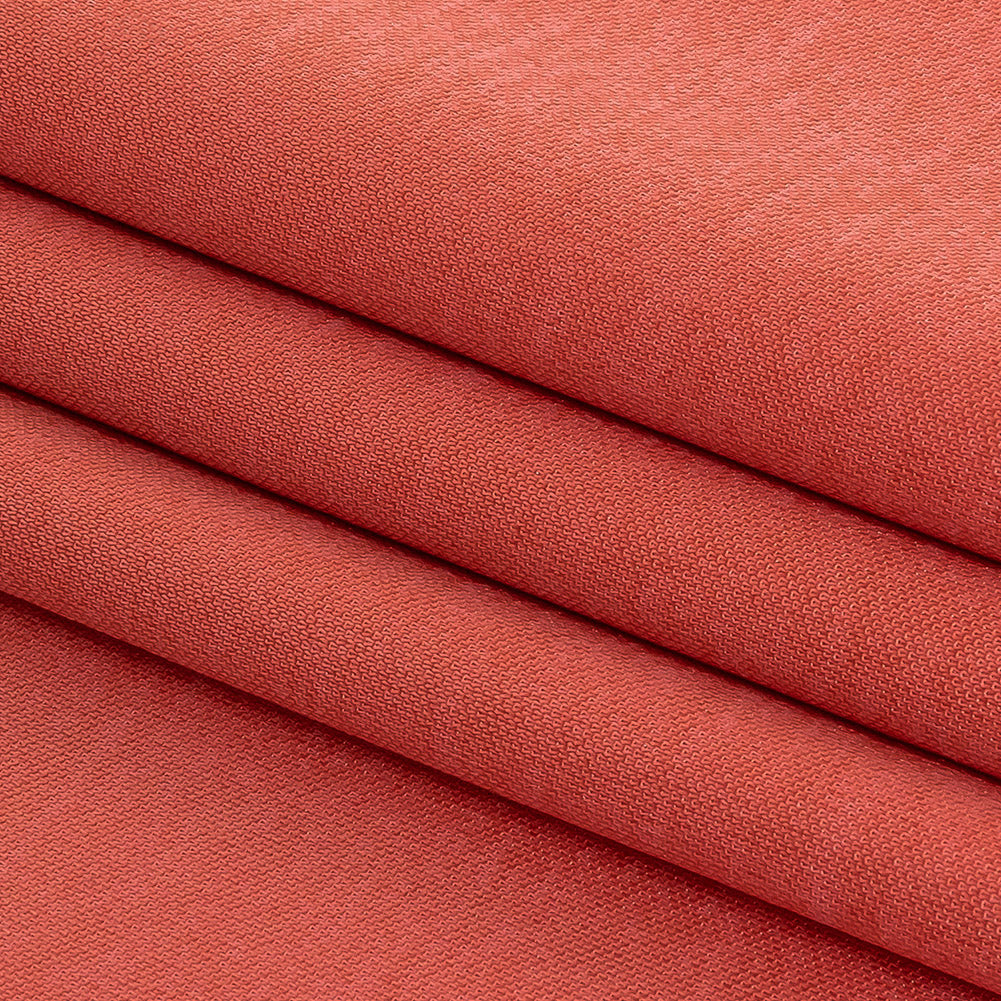 Coral Satin-Faced Interlock Double Knit Folded Coral Satin-Faced Interlock Double Knit Folded