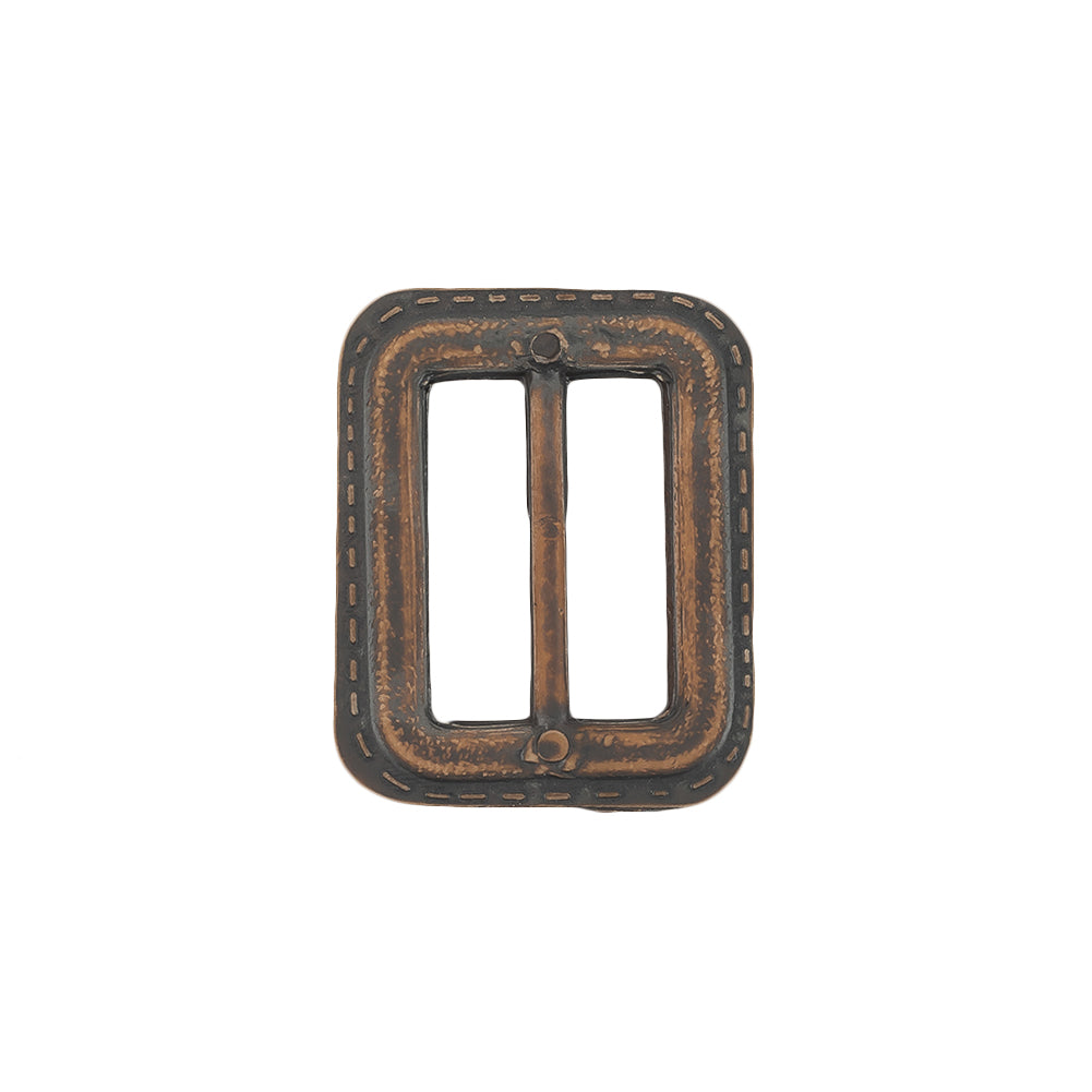 Italian Rugged Brown Faux Leather Slider - 1.5" L x 1.125" W Detail Italian Rugged Brown Faux Leather Slider - 1.5" L x 1.125" W Detail