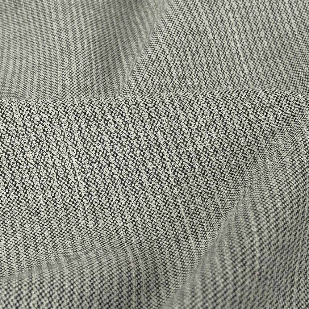 Black and Blanc de Blanc Railroad Striped Stretch Blended Wool Suiting Detail Black and Blanc de Blanc Railroad Striped Stretch Blended Wool Suiting Detail