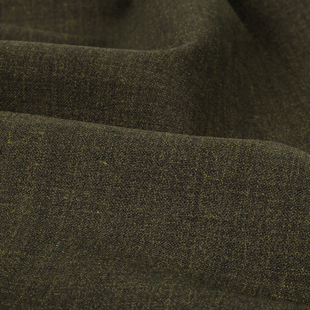 Italian Army Green Heathered Stretch Suiting Detail Italian Army Green Heathered Stretch Suiting Detail