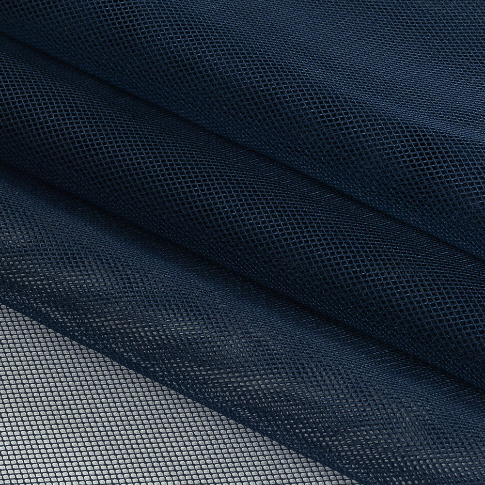 Navy Polyester Stretch Mesh Folded Navy Polyester Stretch Mesh Folded