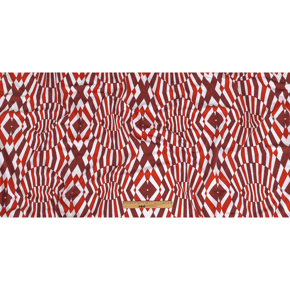 Compression Swimwear Tricot, UV Protective with Aloe Vera Microcapsules - Aurura Red and Burgundy Geometric - Caye Collection Compression Swimwear Tricot, UV Protective with Aloe Vera Microcapsules - Aurura Red and Burgundy Geometric - Caye Collection