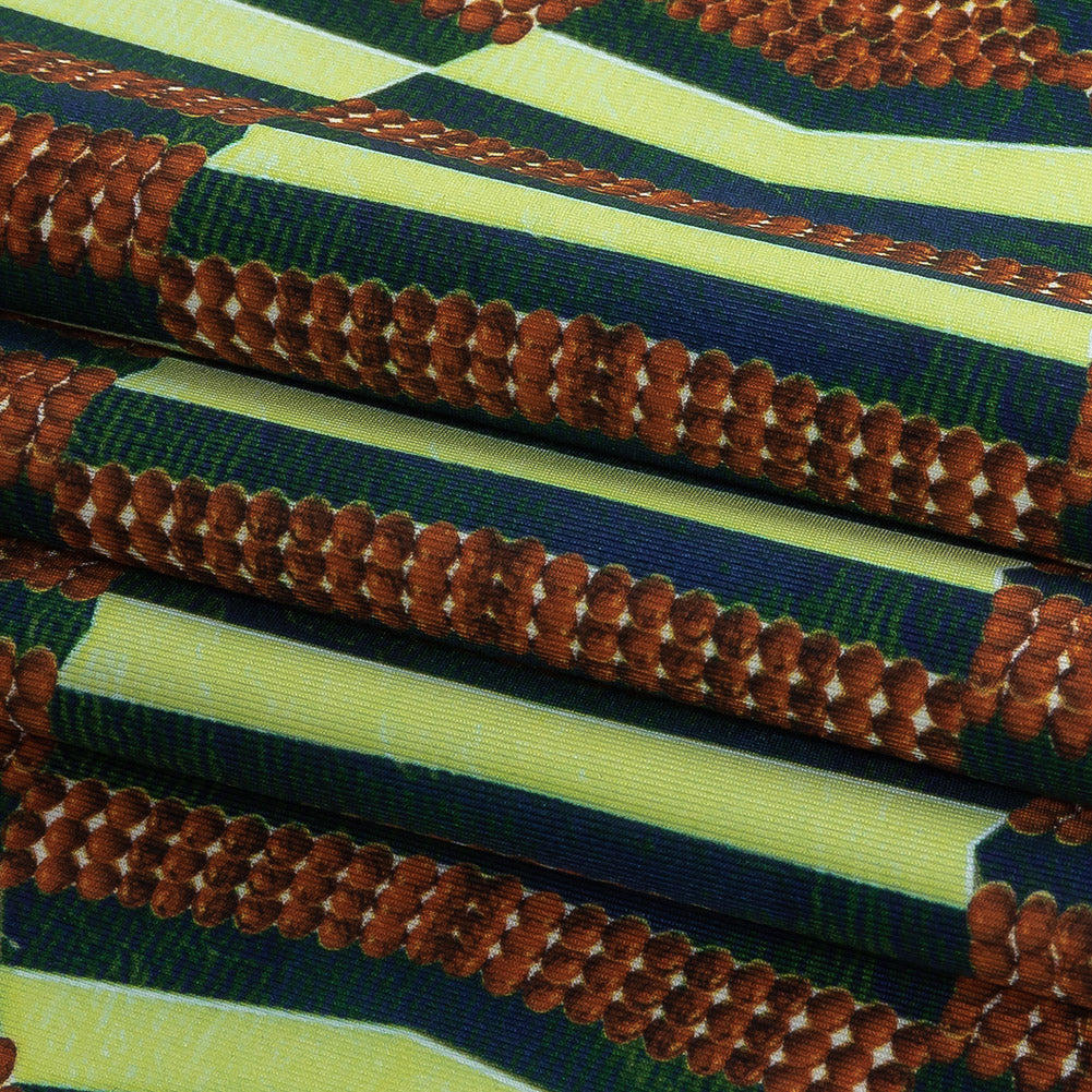 Traje de baño de compresión de tricot, con protección UV y microcápsulas de aloe vera - Ambrosia, verde y cuentas geométricas de madera - Colección Caye Traje de baño de compresión de tricot, con protección UV y microcápsulas de aloe vera - Ambrosia, verde y cuentas geométricas de madera - Colección Caye