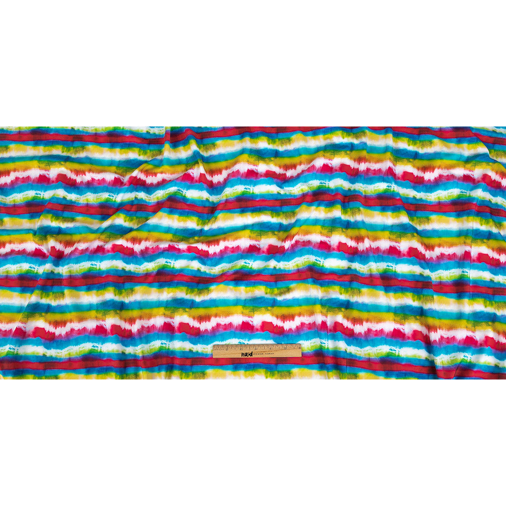 Traje de baño de compresión de tricot, con protección UV y microcápsulas de aloe vera - Rayas tie-dye rosas, azules y amarillas - Colección Caye Traje de baño de compresión de tricot, con protección UV y microcápsulas de aloe vera - Rayas tie-dye rosas, azules y amarillas - Colección Caye