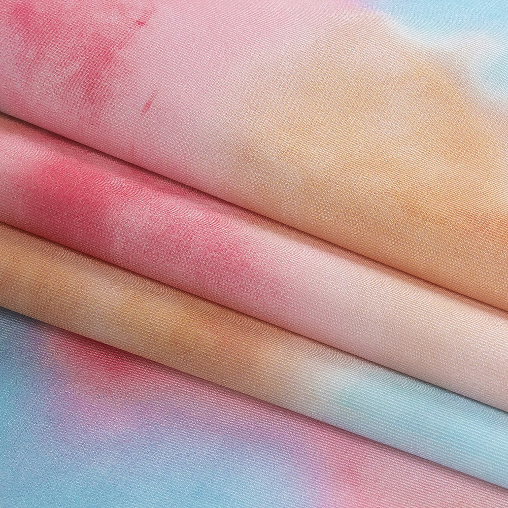 Compression Swimwear Tricot, UV Protective with Aloe Vera Microcapsules - Orange, Pink and Blue Tie Dye - Caye Collection Compression Swimwear Tricot, UV Protective with Aloe Vera Microcapsules - Orange, Pink and Blue Tie Dye - Caye Collection