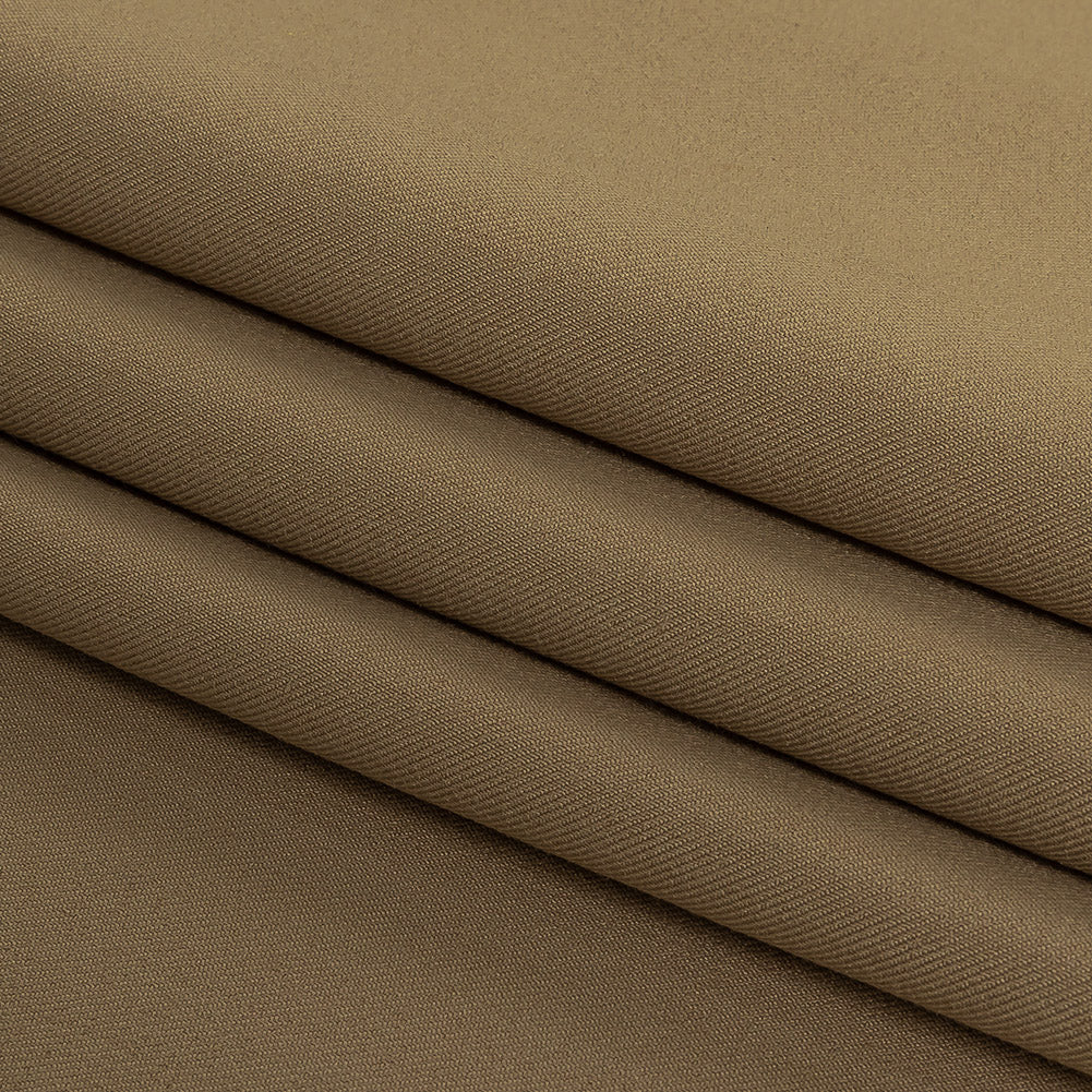 Taupe Four-Way Stretch Polyester Twill Suiting Folded Taupe Four-Way Stretch Polyester Twill Suiting Folded