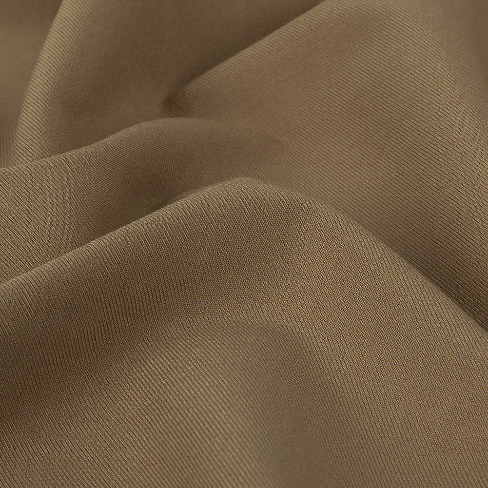 Taupe Four-Way Stretch Polyester Twill Suiting Detail Taupe Four-Way Stretch Polyester Twill Suiting Detail