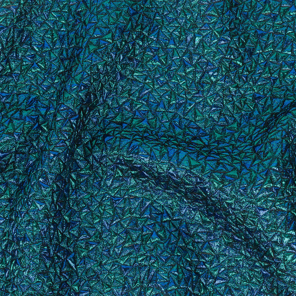 Mood Exclusive Metallic Royal Blue and Teal Tactile Triangles Luxury Brocade Mood Exclusive Metallic Royal Blue and Teal Tactile Triangles Luxury Brocade