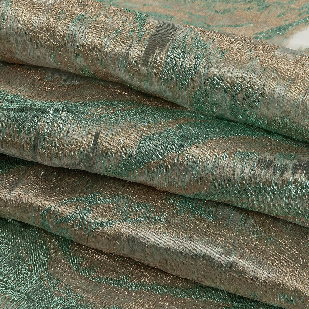 Mood Exclusive Metallic Seafoam and Beige Painterly Swirls Luxury Burnout Brocade Folded Mood Exclusive Metallic Seafoam and Beige Painterly Swirls Luxury Burnout Brocade Folded