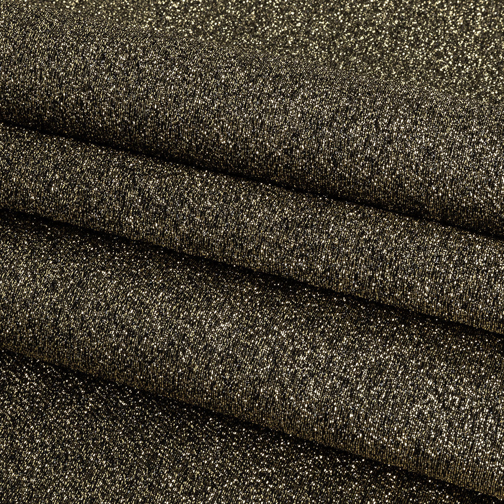 Cygnus Metallic Gold and Black Crinkled Lame Luxury Brocade Folded Cygnus Metallic Gold and Black Crinkled Lame Luxury Brocade Folded