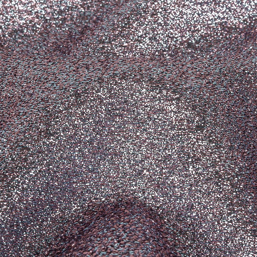 Cygnus Metallic Sky Blue and Pink Crinkled Lame Luxury Brocade Detail Cygnus Metallic Sky Blue and Pink Crinkled Lame Luxury Brocade Detail