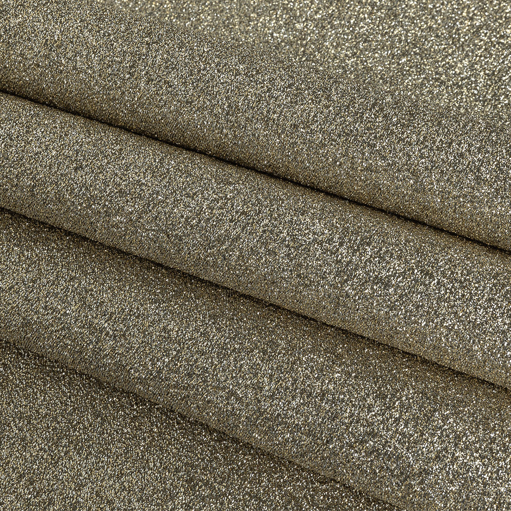 Cygnus Metallic Silver and Gold Crinkled Lame Luxury Brocade Folded Cygnus Metallic Silver and Gold Crinkled Lame Luxury Brocade Folded