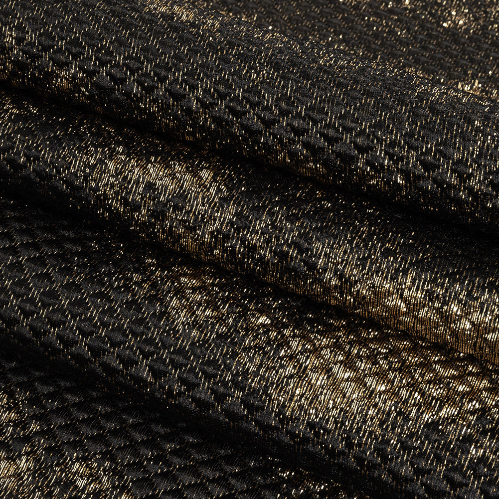 Mood Exclusive Jolene Metallic Gold and Black Tiny Diamonds Quilted Luxury Brocade Folded Mood Exclusive Jolene Metallic Gold and Black Tiny Diamonds Quilted Luxury Brocade Folded