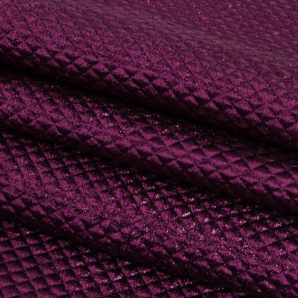 Mood Exclusive Jolene Metallic Fuchsia Tiny Diamonds Quilted Luxury Brocade Folded Mood Exclusive Jolene Metallic Fuchsia Tiny Diamonds Quilted Luxury Brocade Folded