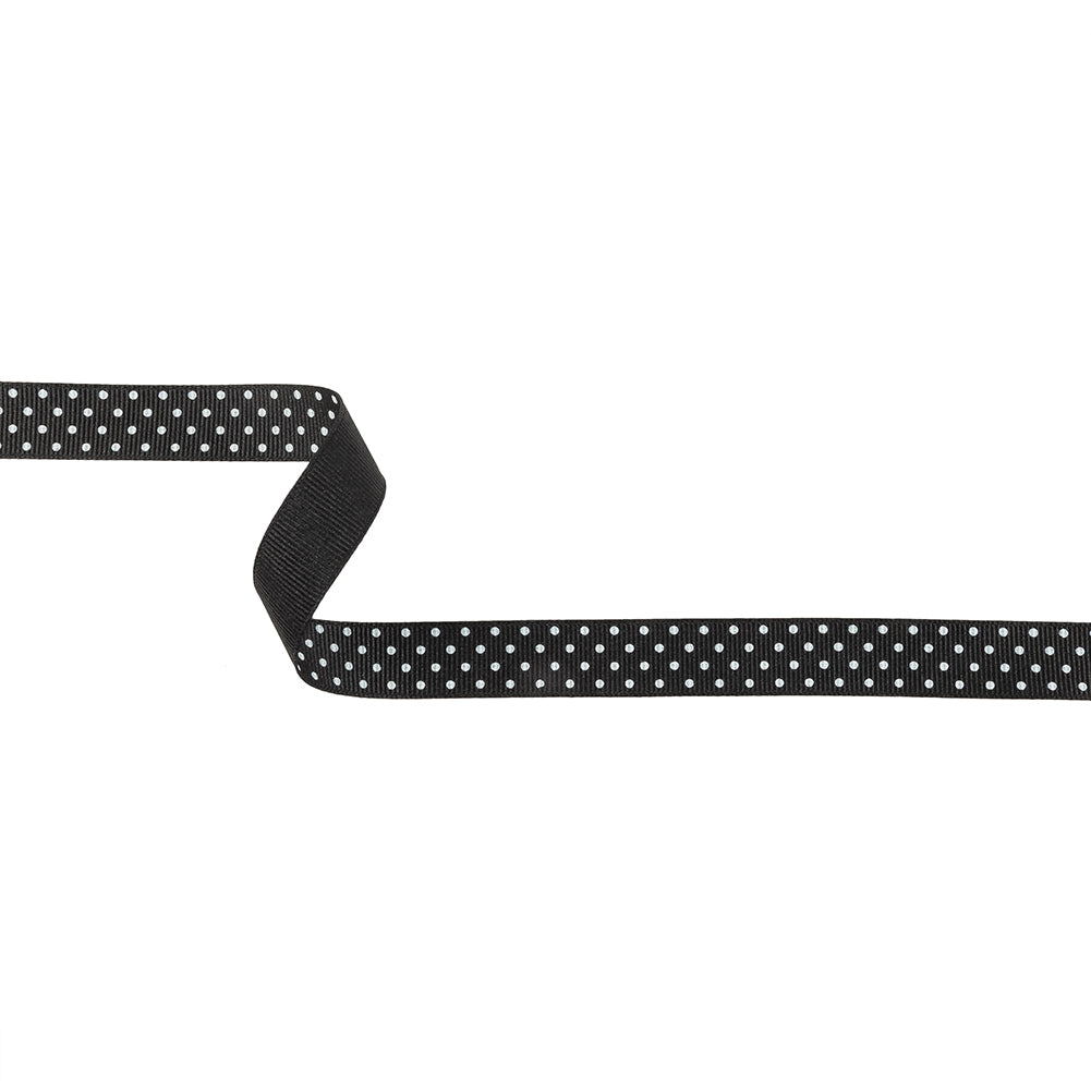 Phantom and White Polka Dots Grosgrain Ribbon - 0.625" Phantom and White Polka Dots Grosgrain Ribbon - 0.625"