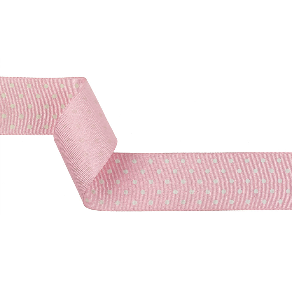 Parfait Pink and White Polka Dots Grosgrain Ribbon - 1.625" Parfait Pink and White Polka Dots Grosgrain Ribbon - 1.625"