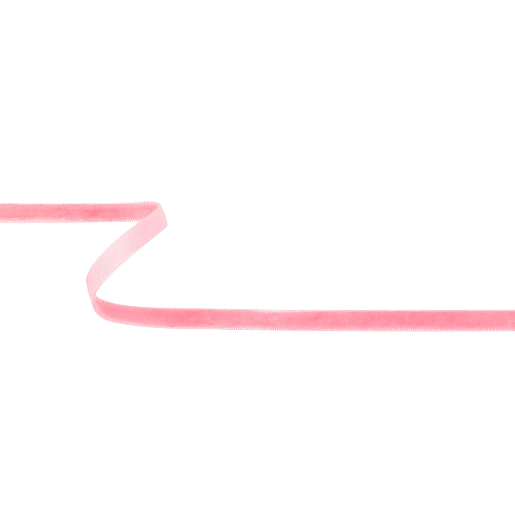 Flamingo Pink Single Face Velvet Ribbon - 0.3125" Flamingo Pink Single Face Velvet Ribbon - 0.3125"