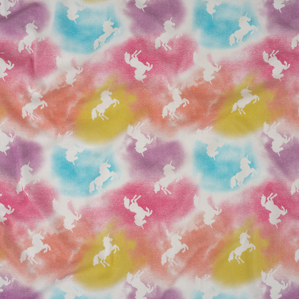 Bright Rainbow Unicorn Silhouettes Organic Cotton Interlock Knit Bright Rainbow Unicorn Silhouettes Organic Cotton Interlock Knit