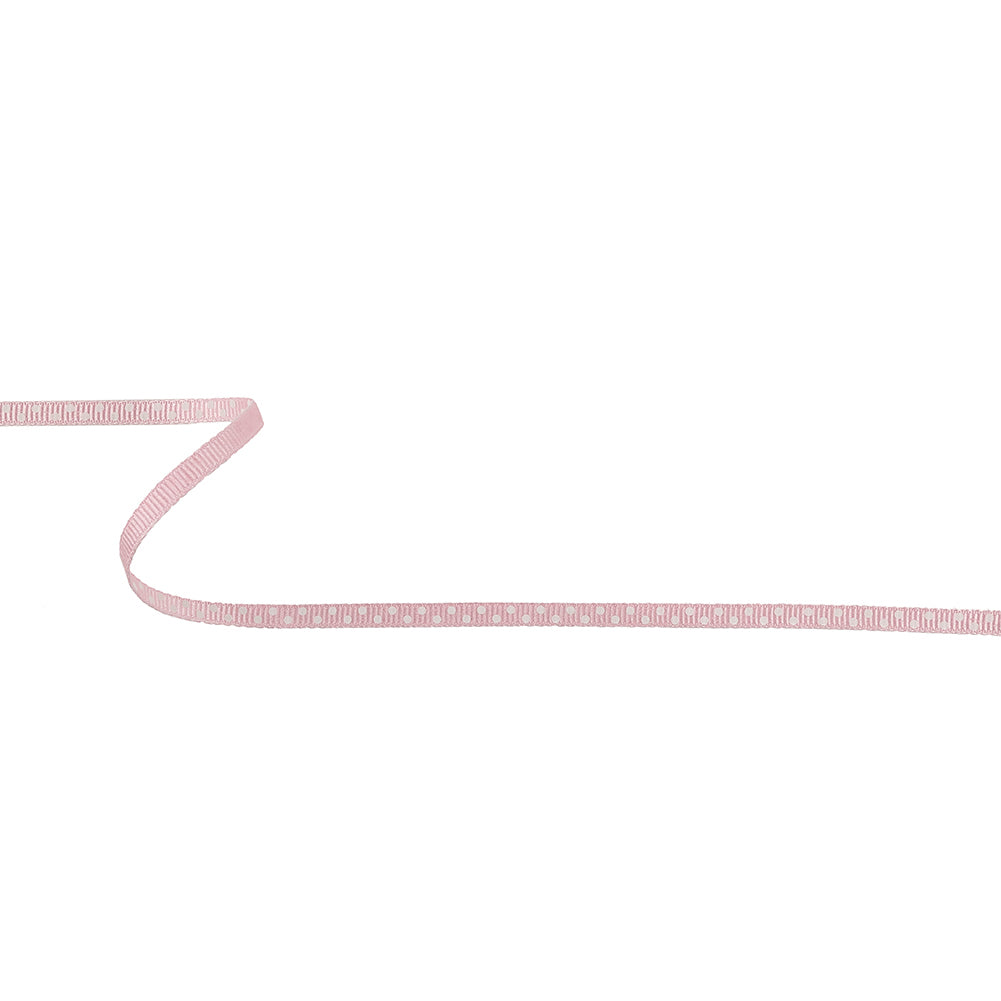 Parfait Pink and White Polka Dots Grosgrain Ribbon - 0.25" Parfait Pink and White Polka Dots Grosgrain Ribbon - 0.25"