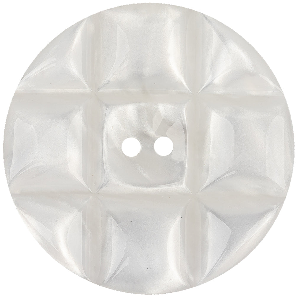 Blanc de Blanc Quilted Iridescent 2-Hole Button - 70L/44.5mm Blanc de Blanc Quilted Iridescent 2-Hole Button - 70L/44.5mm