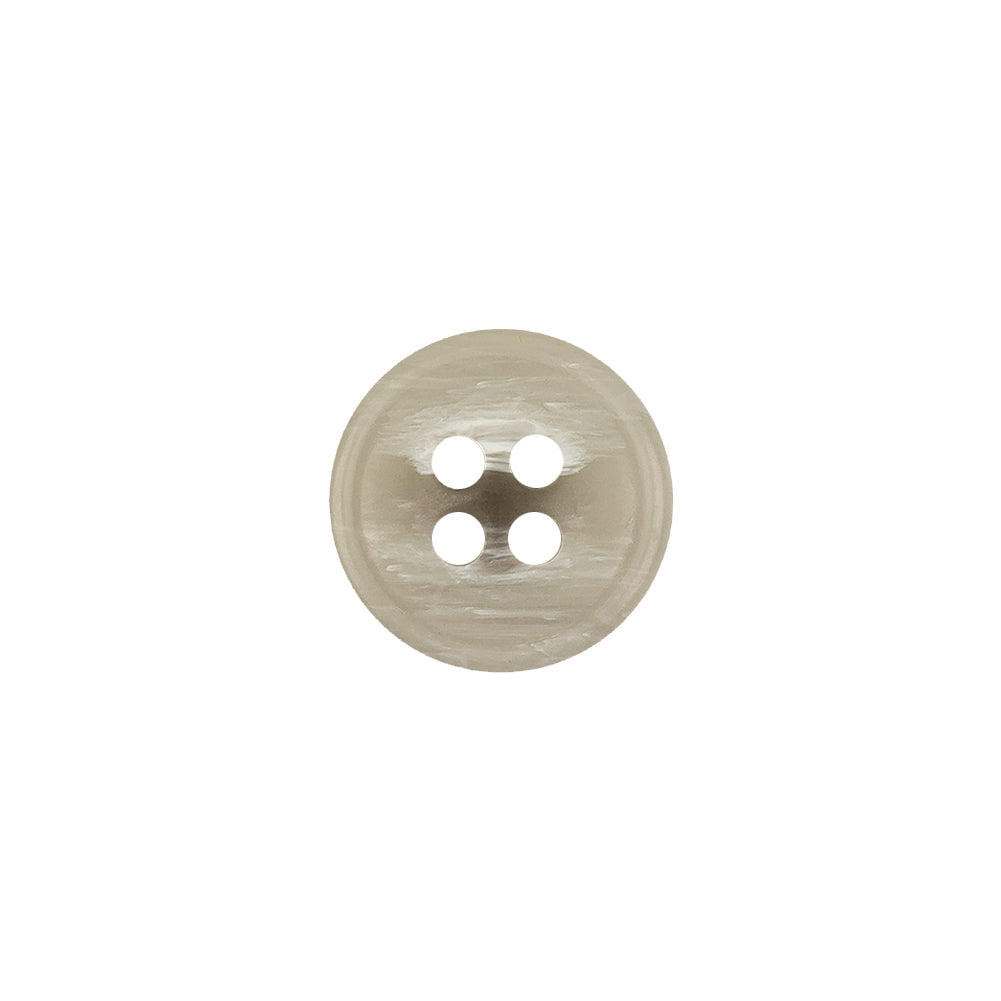 Italian Light Gray and White Striated 4-Hole Plastic Button - 20L/12.5mm Italian Light Gray and White Striated 4-Hole Plastic Button - 20L/12.5mm