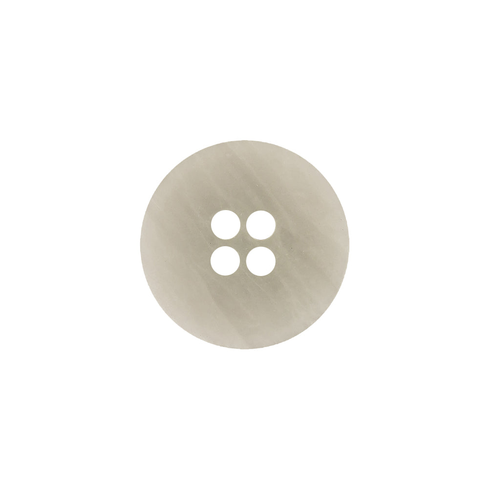 Italian Light Gray and White Striated 4-Hole Plastic Button - 28L/18mm Detail Italian Light Gray and White Striated 4-Hole Plastic Button - 28L/18mm Detail