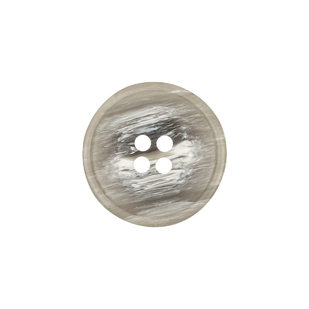 Italian Light Gray and White Striated 4-Hole Plastic Button - 32L/20mm Italian Light Gray and White Striated 4-Hole Plastic Button - 32L/20mm