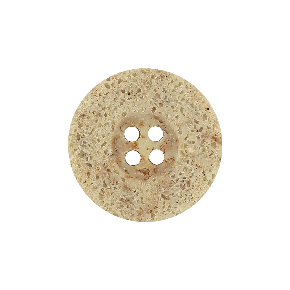 Cloud Cream, Brown and Orange Speckled 4-Hole Textured Button - 36L/23mm Cloud Cream, Brown and Orange Speckled 4-Hole Textured Button - 36L/23mm