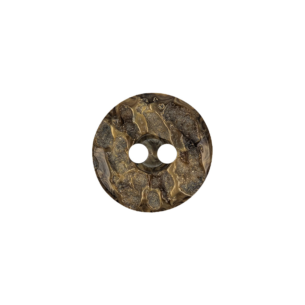 Mud and Iron Speckled 2-Hole Textured Button - 24L/15mm Mud and Iron Speckled 2-Hole Textured Button - 24L/15mm