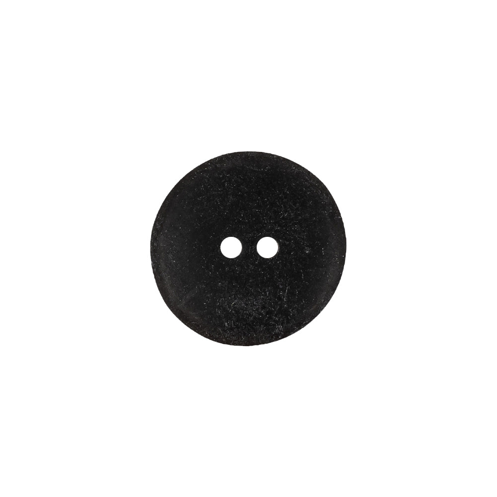 Matte Charcoal Narrow Rim 2-Hole Plastic Button - 24L/15mm Detail Matte Charcoal Narrow Rim 2-Hole Plastic Button - 24L/15mm Detail