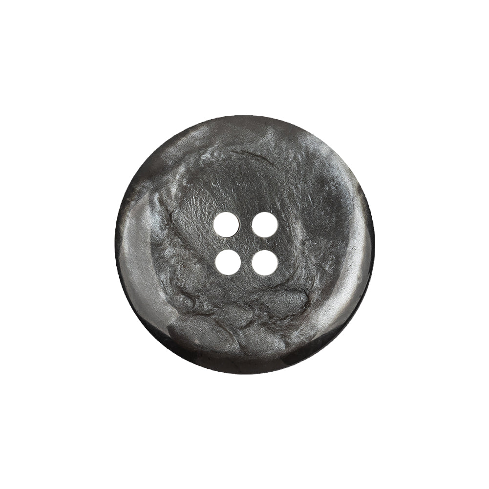 Blue Gray and Brown Iridescent 4-Hole Plastic Saucer Button - 36L/23mm Detail Blue Gray and Brown Iridescent 4-Hole Plastic Saucer Button - 36L/23mm Detail