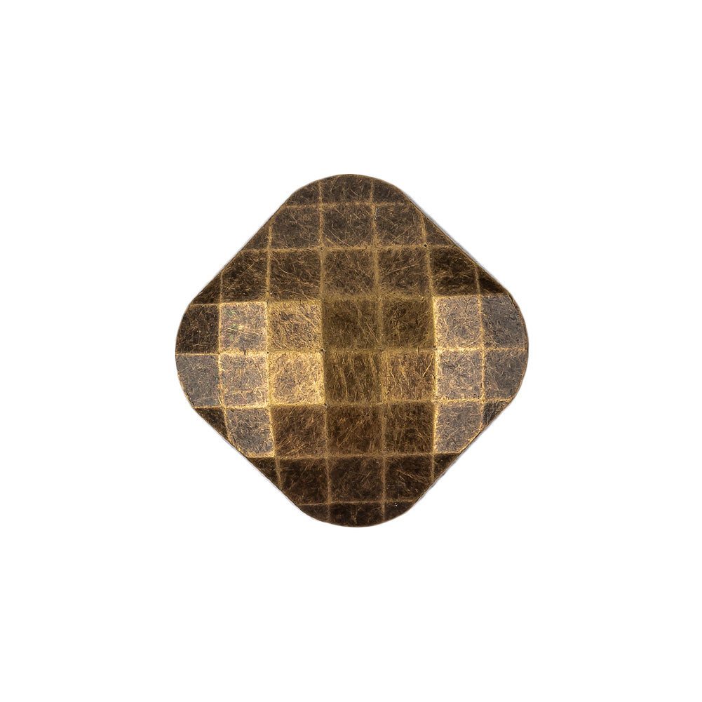 Bronze Geometric Textured Plastic Shank Back Button - 34L/21.5mm Bronze Geometric Textured Plastic Shank Back Button - 34L/21.5mm