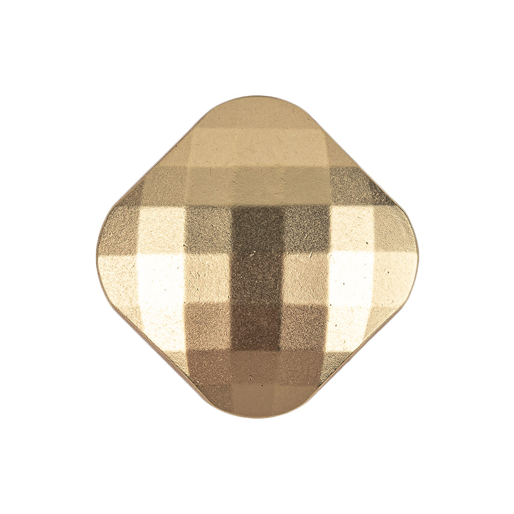 Gold Geometric Textured Plastic Shank Back Button - 40L/25.5mm Gold Geometric Textured Plastic Shank Back Button - 40L/25.5mm