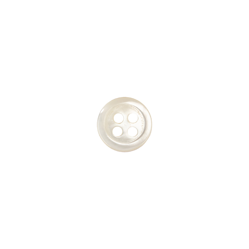 Ivory Iridescent Faux-Shell 4-Hole Plastic Button - 14L/9mm Ivory Iridescent Faux-Shell 4-Hole Plastic Button - 14L/9mm