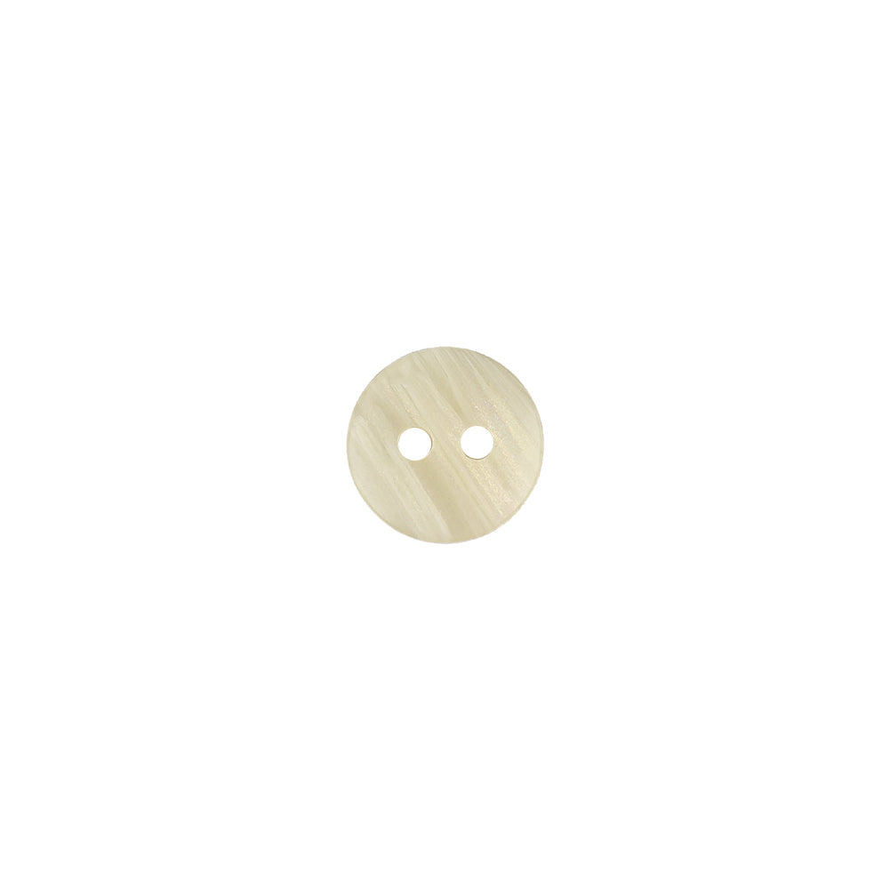 Ivory and Beige Striated Faux-Shell 2-Hole Plastic Button - 14L/9mm Detail Ivory and Beige Striated Faux-Shell 2-Hole Plastic Button - 14L/9mm Detail