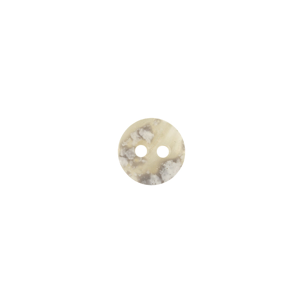 Ivory and Beige Striated Faux-Shell 2-Hole Plastic Button - 14L/9mm Ivory and Beige Striated Faux-Shell 2-Hole Plastic Button - 14L/9mm