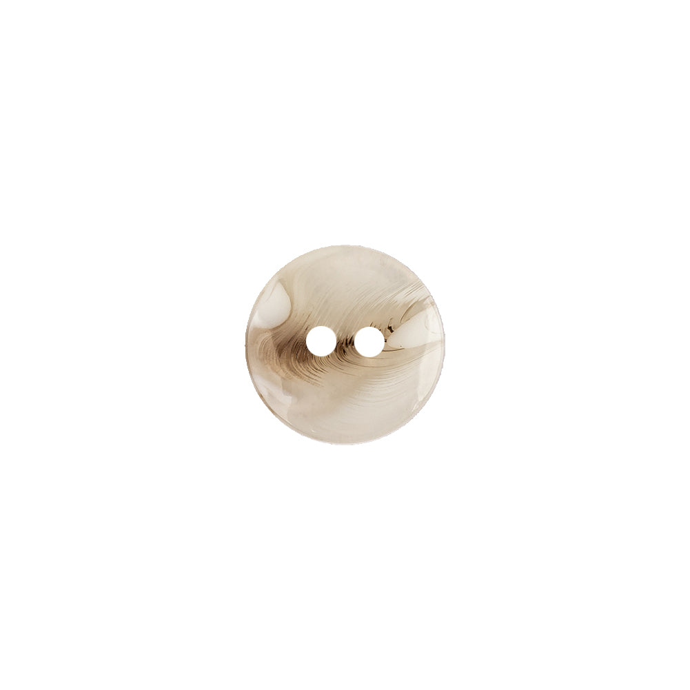 Italian White and Tan Translucent Rolled Rim 2-Hole Plastic Button - 18L/11.5mm Detail Italian White and Tan Translucent Rolled Rim 2-Hole Plastic Button - 18L/11.5mm Detail