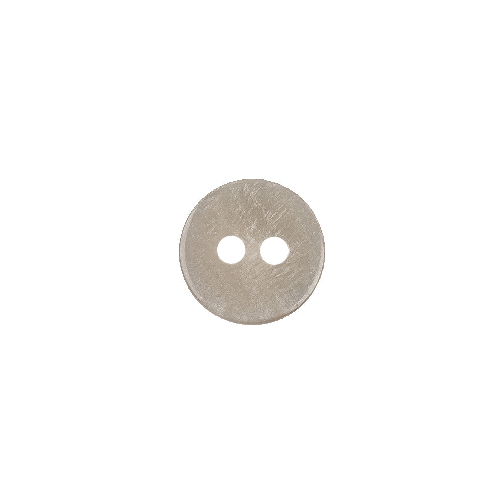 Storm Cloud and Taupe Iridescent 2-Hole Plastic Saucer Button - 18L/11.5mm Detail Storm Cloud and Taupe Iridescent 2-Hole Plastic Saucer Button - 18L/11.5mm Detail