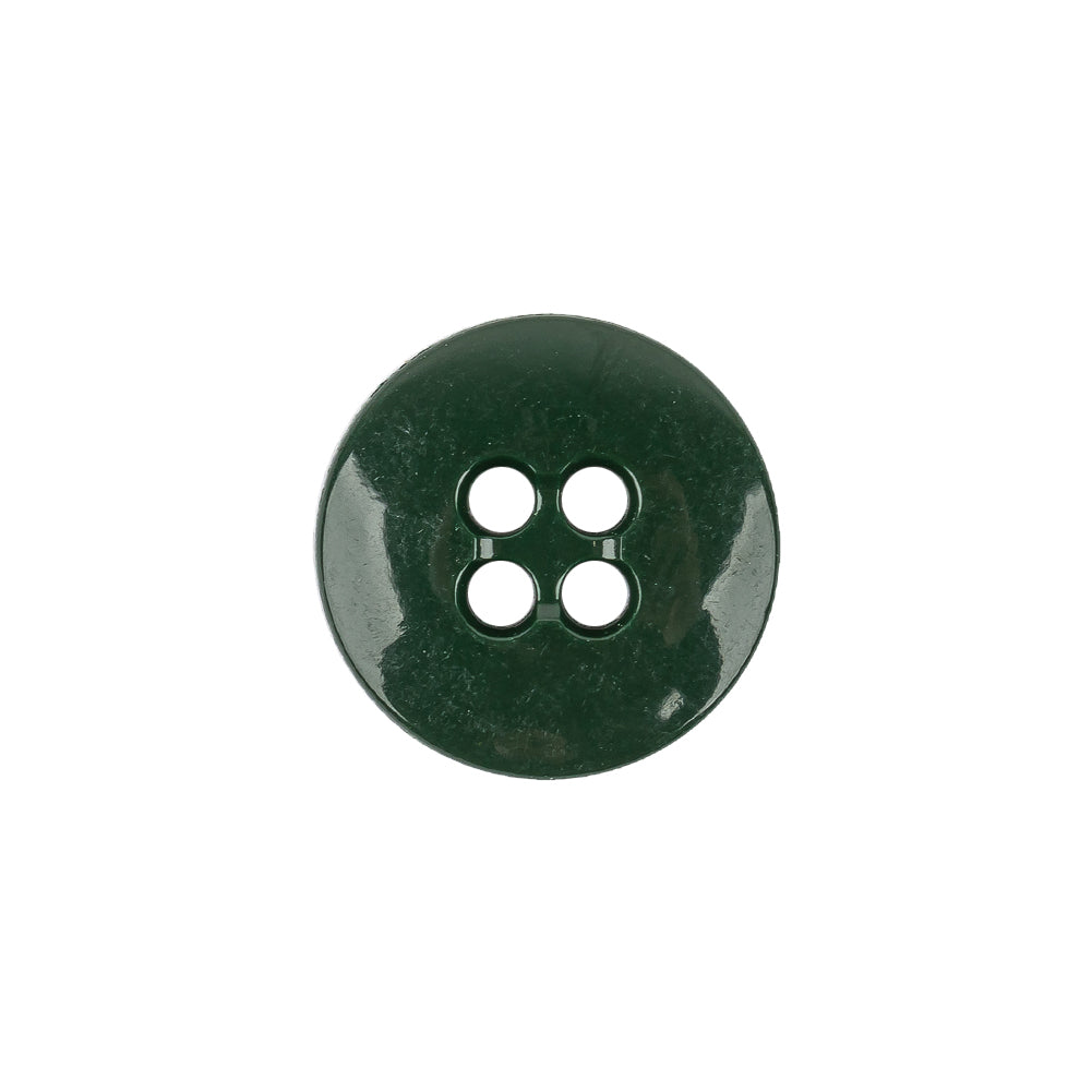 Hunter Green Low Convex 4-Hole Plastic Button - 27L/17mm Hunter Green Low Convex 4-Hole Plastic Button - 27L/17mm