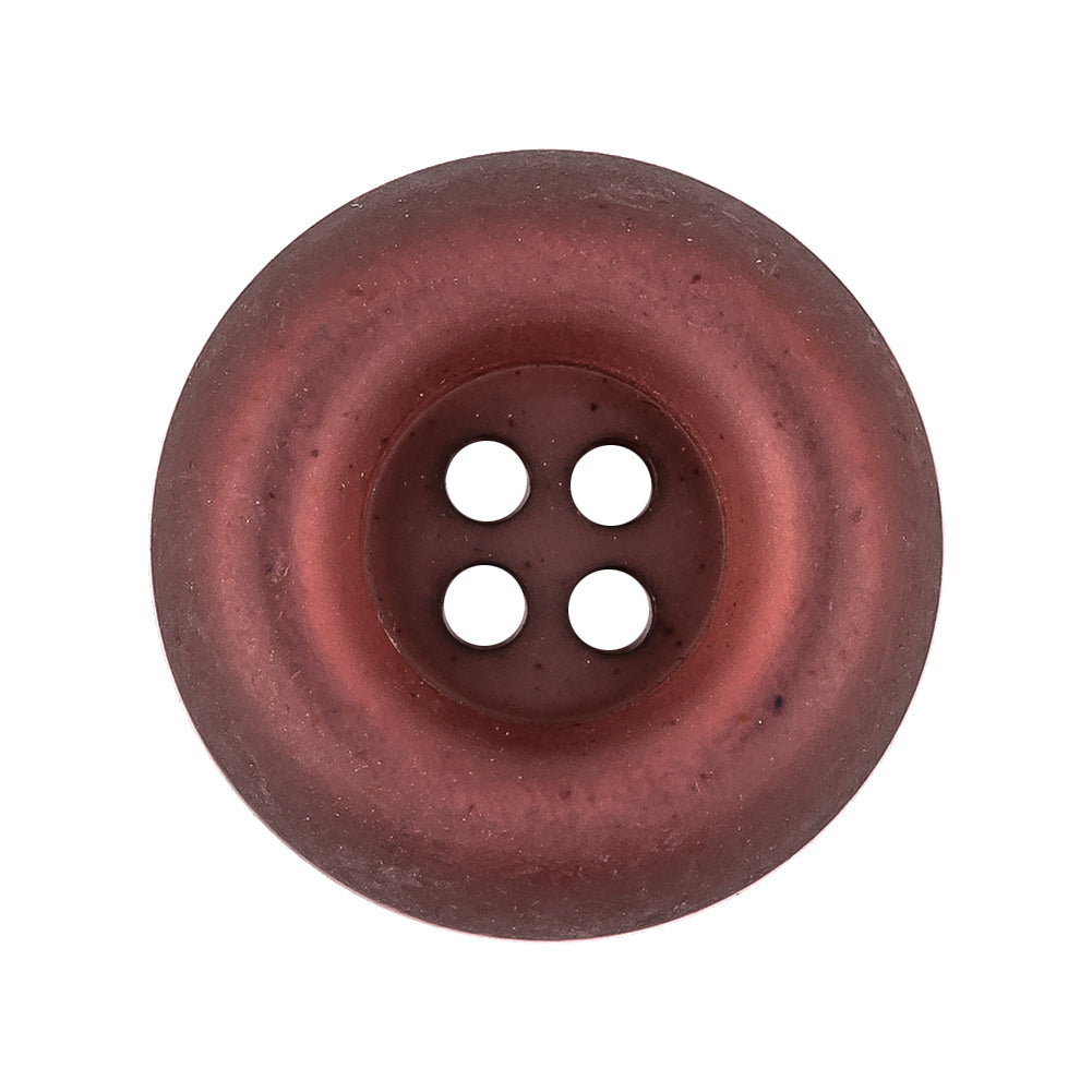 Ruby Red Frosted Deepwell 4-Hole Plastic Button - 34L/21.5mm Ruby Red Frosted Deepwell 4-Hole Plastic Button - 34L/21.5mm